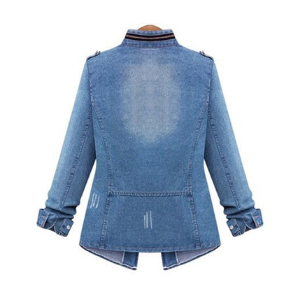 High Collar Denim Fashion Wholesale Coats & Jackets Women Clothing