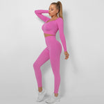 Seamless Thread Multi-Angle Stitching Long-Sleeved Sports Fitness Suit Wholesale Women Clothing