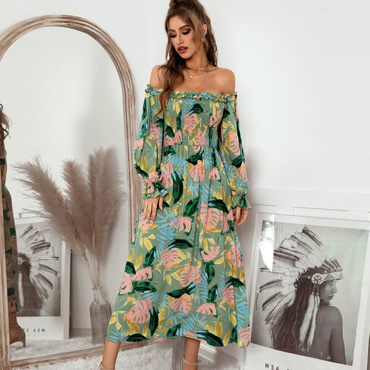 Full Sleeve Midi Bohemian Dress For Women St. Patrick'S Day SD191079