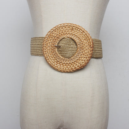 Bohemia Braided Wide Waist Belt Large Ring Wholesale Ladies Belts