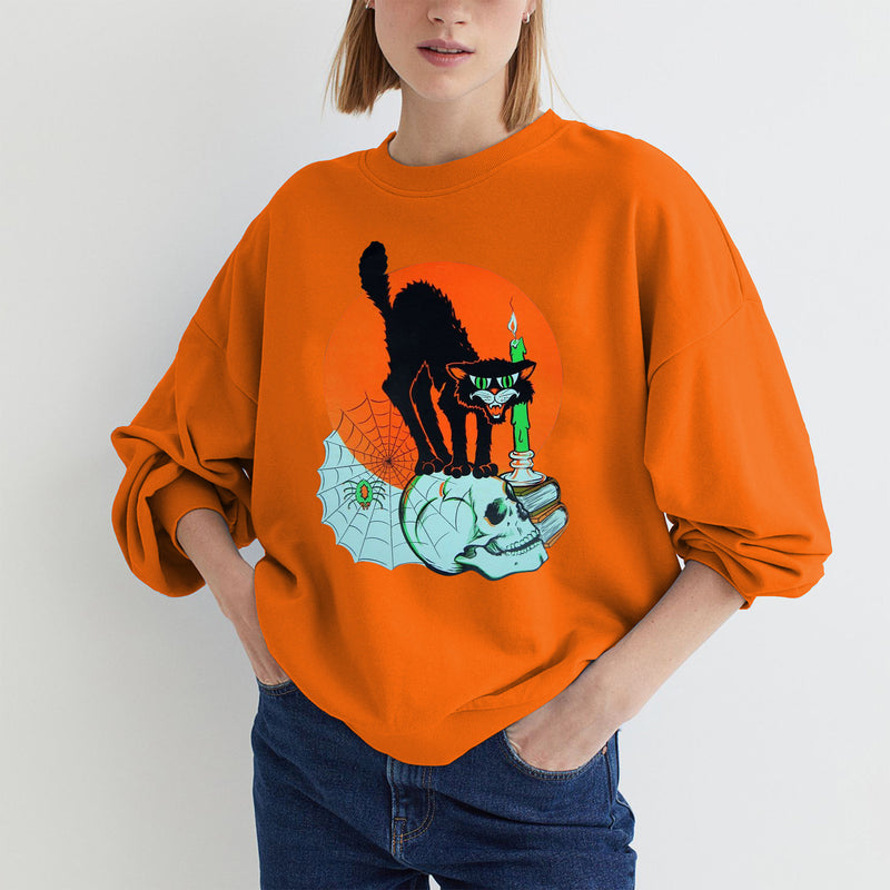 Printed Round Neck Long-Sleeve Sweatshirts Wholesale Womens Tops