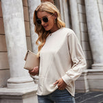Fashion Casual Round Neck Solid Color Long Sleeve Tops Wholesale Sweatshirt