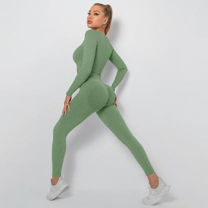 Seamless Thread Multi-Angle Stitching Long-Sleeved Sports Fitness Suit Wholesale Women Clothing