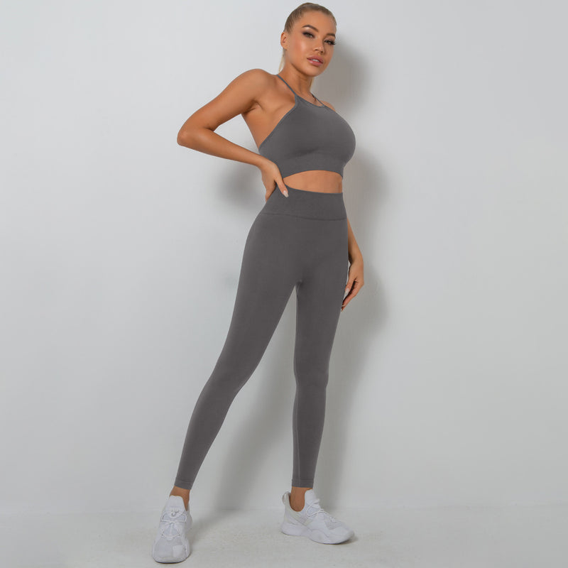 Seamless Knitting Sexy Bra & Leggings Sports Fitness Yoga Suit Wholesale Activewear Sets