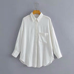 Cotton & Linen Plain Long-Sleeve Lapel Sunscreen Shirts Business Casual Women Summer Wholesale Blouse