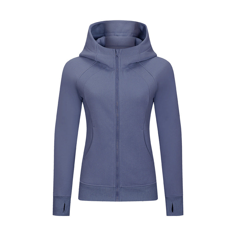 Slim Running Zipper Long Sleeve Fitness Hooded Jacket Wholesale Worktout Coats