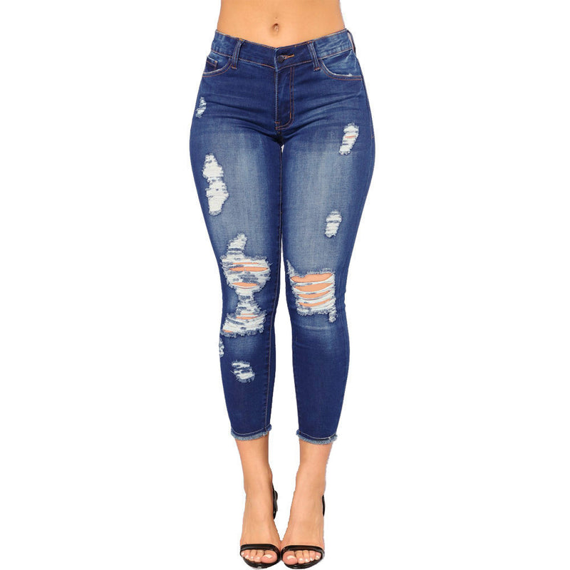 Sexy Ripped Slim Jeans Pants Wholesale Denim Pants