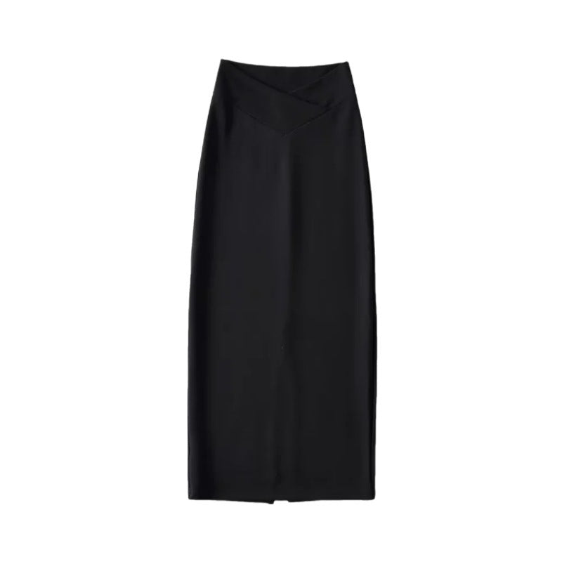 Irregular All-Match Slim Solid Color Rear Slit Commuter Skirt Wholesale Women'S Bottoms