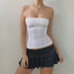 Tight Sexy Solid Color Pullover Sleeveless Strapless Simple Tube Top Wholesale Women Top