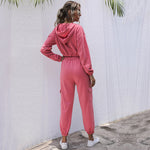Solid Wholesale Tracksuits Casual Two Piece Outfits Sport Wearing