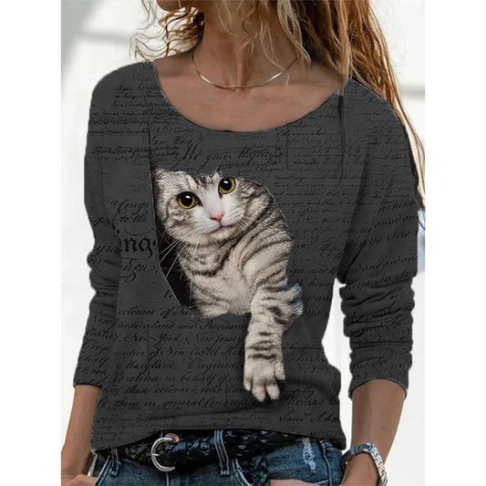 Animal T-Shirt Bottoming Shirt Wholesale Women Clothing