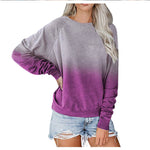 Gradient Print Raglan Sleeves Casual Sweatshirt Wholesale Womens Tops