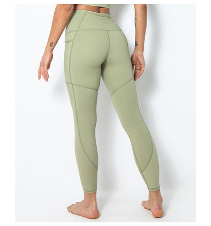 Pocket Stitching Nude Bulk Leggings For St. Patrick'S Day