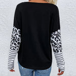 Leopard Striped Wholesale Blouses Women Top Fashion Casual Style