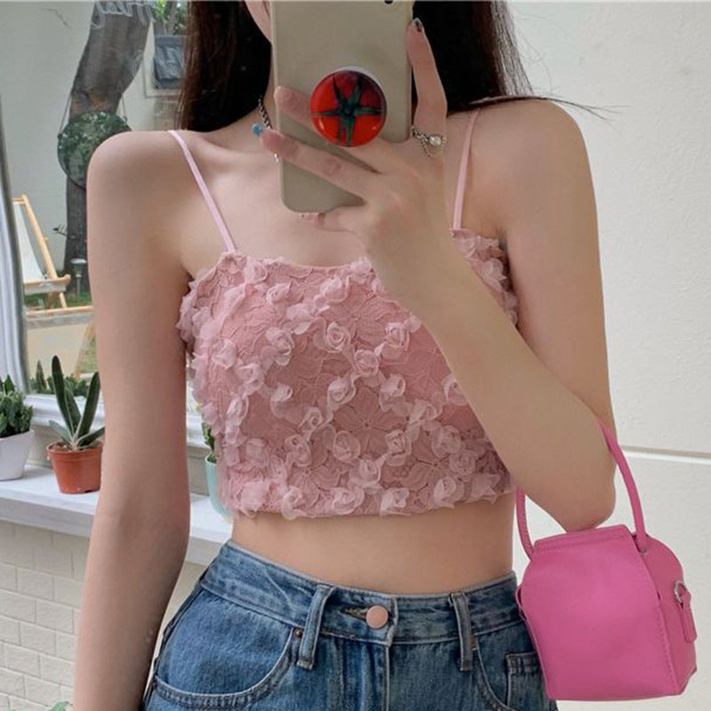 Sling Strap Chest Pad Versatile Fashion Solid Color Tube Top Crop Tops Wholesale Women Top