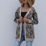 Fashion Casual Long Sleeve Leopard Print Wholesale Cardigan