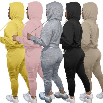 Plain Hoddie With Pants Activewear Sets