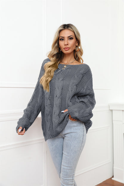 Off Shoulder Loose Casual Women Sweater Wholesale