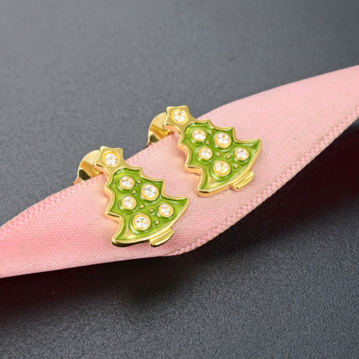 Sweet Design Sense Christmas Tree Accessories Wholesale Earrings