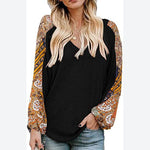 Floral Print Balloon Sleeve Shirts Casual Blouse Wholesale Womens Tops