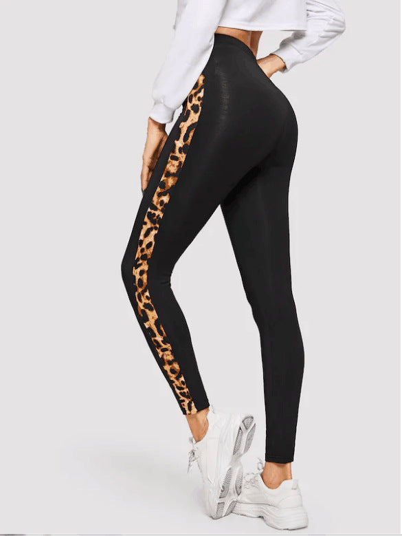 Leopard Print High Waist Yoga Fitness Trousers Ninth Pants Wholesale Leggings SP531310