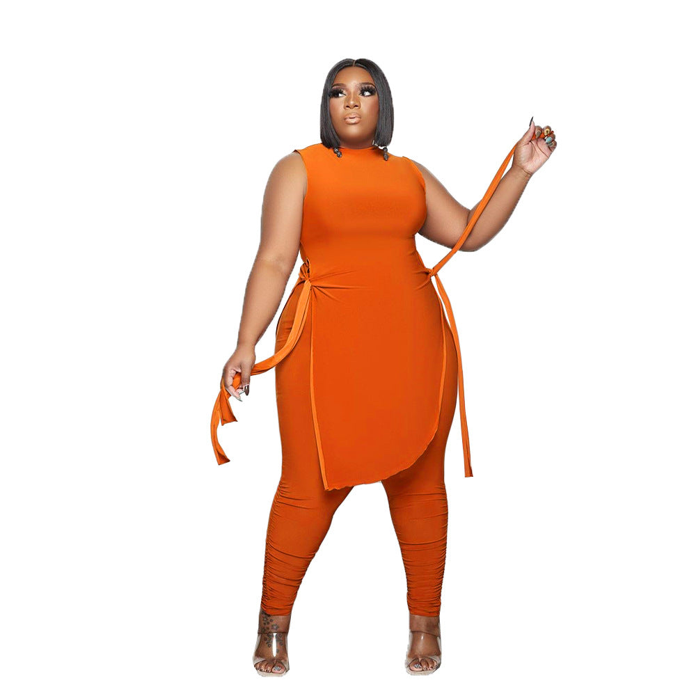 Purity Wavy Bandage Plus Size Two Piece Sets Wholesale For Valentine'S Day