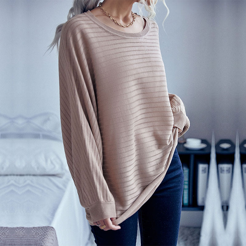 Knit Loose Solid Bat Sleeve Wholesale Sweater For Women