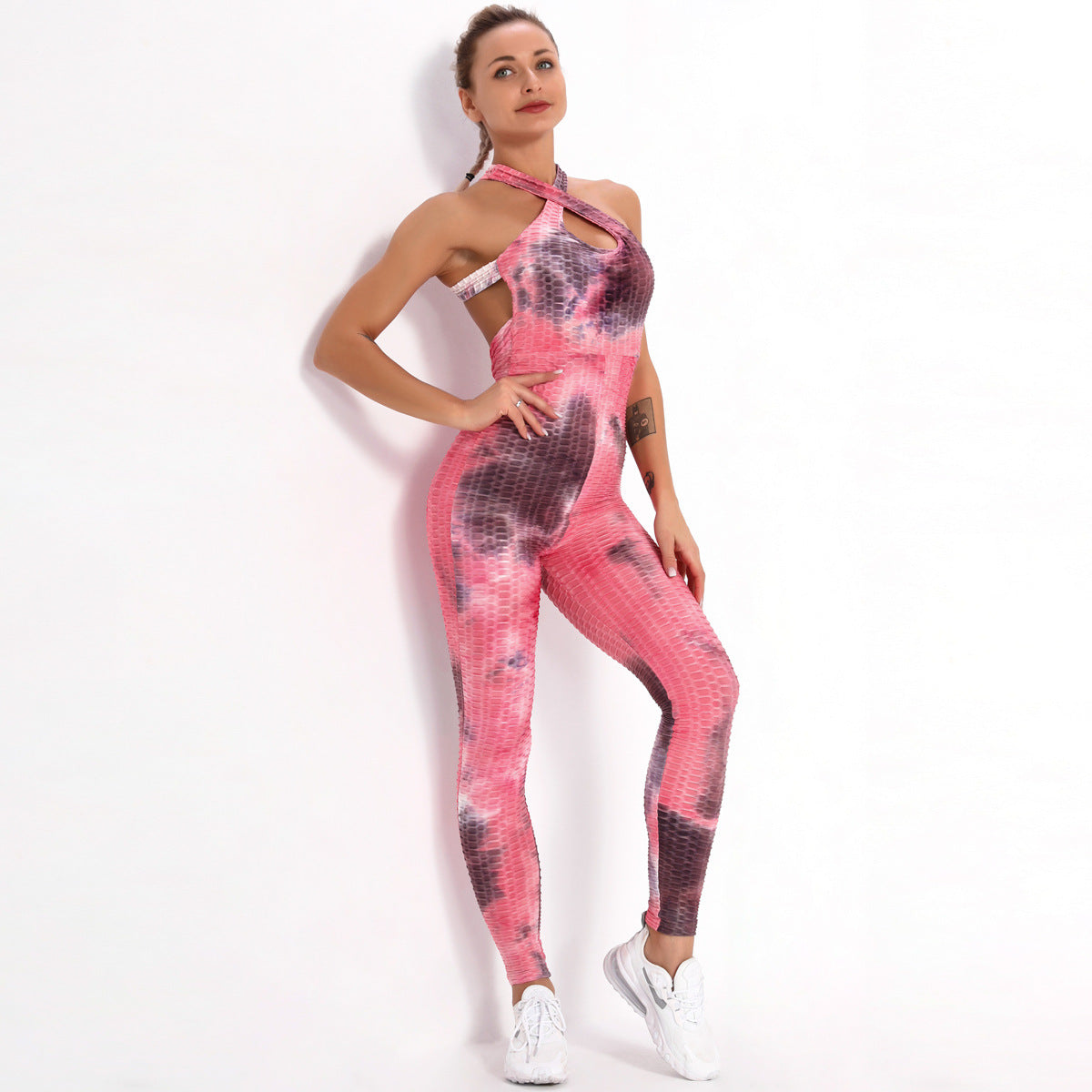 Tie-Dye Print Yoga Women Jumpsuits Wholesale Workout Clothes