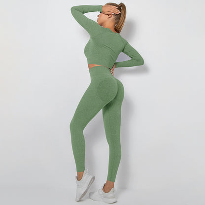 Seamless Thread Multi-Angle Stitching Long-Sleeved Sports Fitness Suit Wholesale Women Clothing