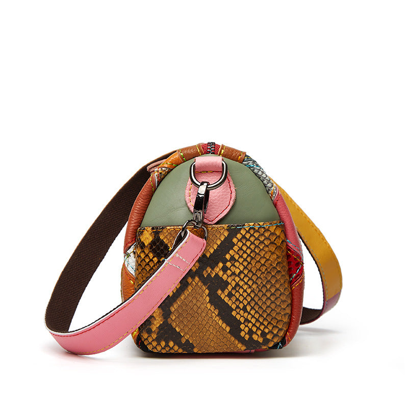 Leather Color Blocking Wholesale Hangbag Shoulder Bag Fashion Design
