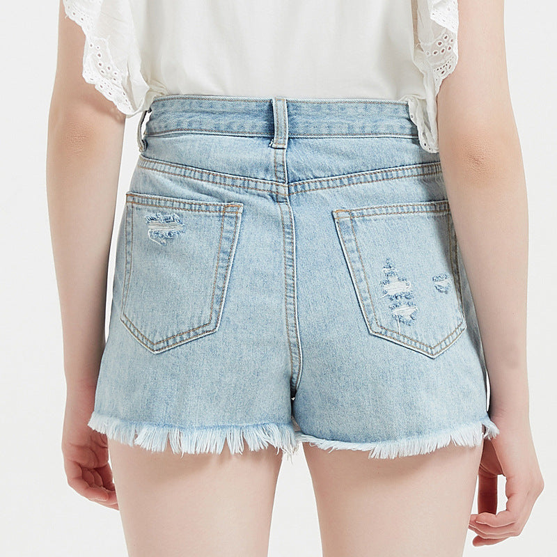 High Waist Ripped Casual Hot Pants Summer Wholesale Denim Shorts