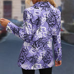 Letter Print Purple Long Sleeve Casual Suit Women Jacket Wholesale Clothing Vendors