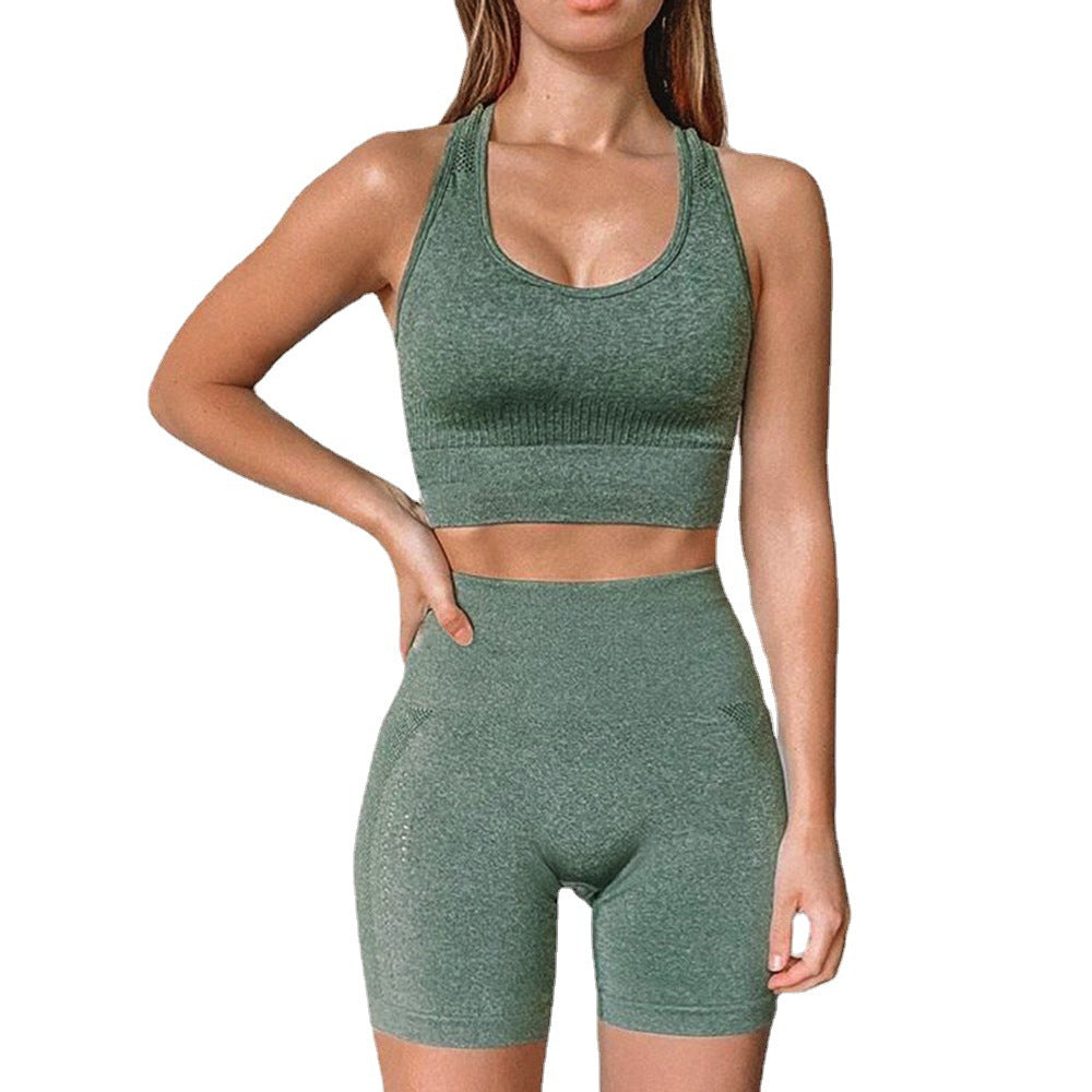 Solid Color Sports Yoga Fitness Seamless Activewears Womens 2 Piece Sets Wholesale Workout Clothes SO531361