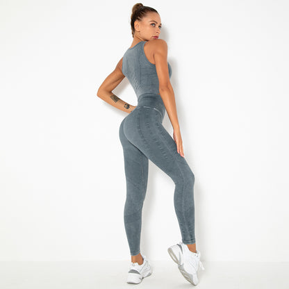 Women Knit Athletic Vests & Leggings Wholesale Workout Clothes