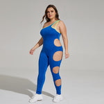 Tight Sexy Curvy Yoga  Hollow Workout Jumpsuits Wholesale Plus Size Clothing