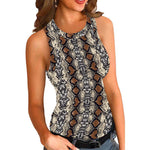 Leopard Print Fashion Round Neck Sleeveless Womens Shirt Tight Wholesale Tank Tops