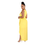 Solid Color Casaul Sling Dress Irregular Design Chiffon Trendy Wholesale Dresses