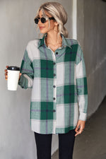 Classic Large Plaid Contrasting Color Loose Long Sleeve Shirt Wholesale Women Top