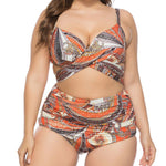 Sexy Split Curve Swimsuit 2pcs Bikini Triangle Printed Plus Size Swimwear Wholesale Vendors