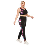 Curvy Fitness Yoga Suits Sport Bra & Leggings Striped Print Womens Workout Clothes Plus Size Two Piece Sets Wholesale