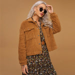 Warm Solid Color Wholesale Coats And Jackets Short Women Tops