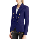Office Style Pure Color Short Double-breasted Button Blazer