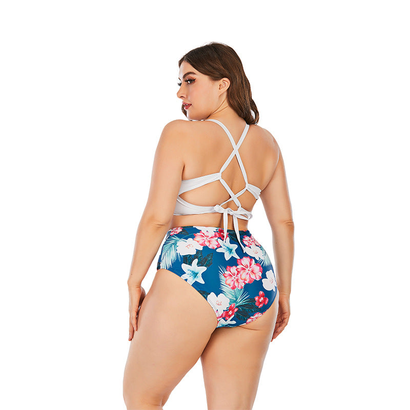 Halter Neck Crop Tops High Waisted Wholesale Plus Size Swimwear Bathing Suits