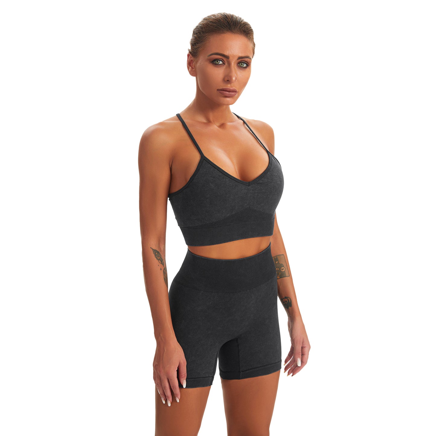 Seamless Sports Yoga Wholesale Activewear Fitness Suits Two Piece Outfits Vest & Shorts Sets