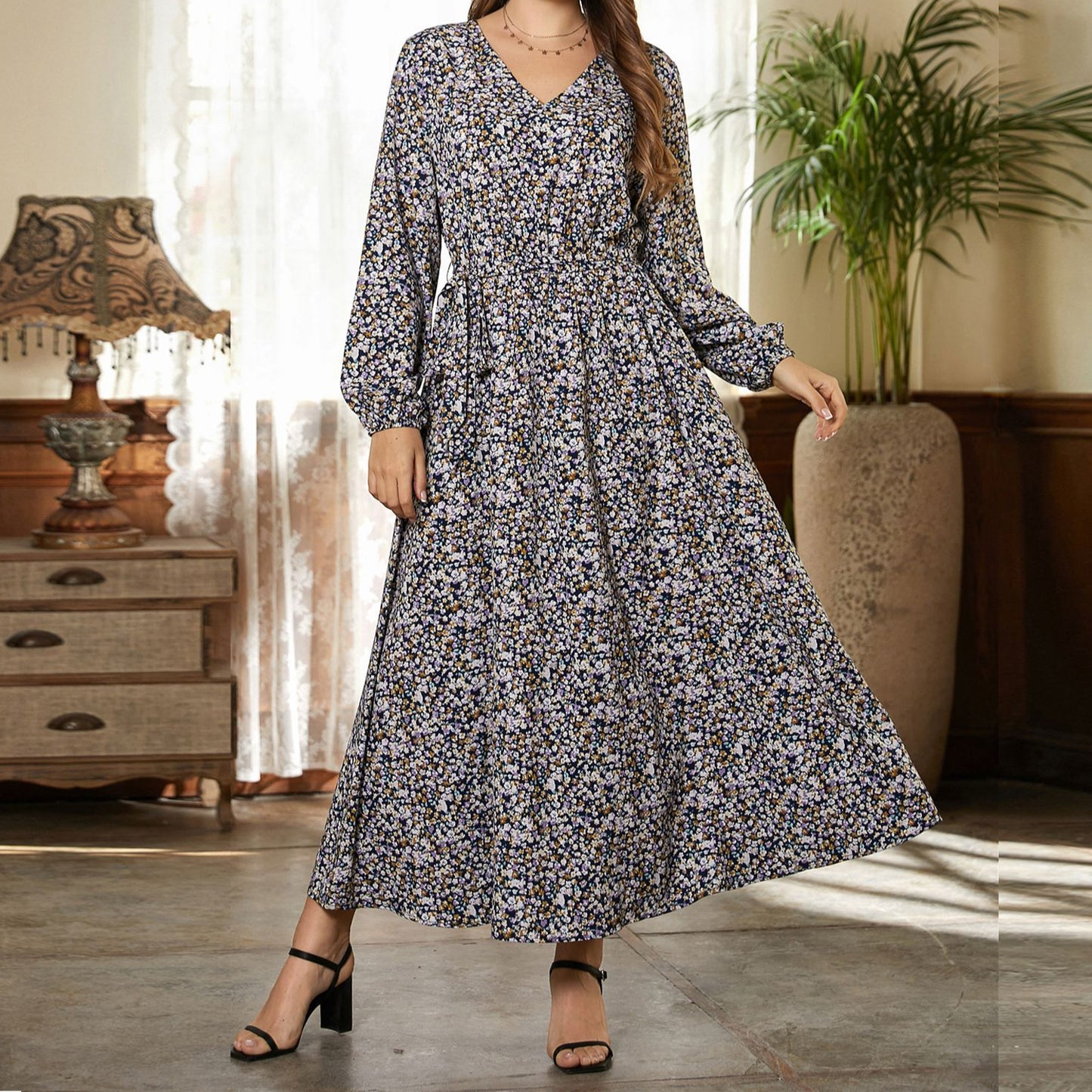 Plus Size Printing Maxi Dresses Wholesale