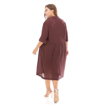 Plus Size Button Knit Midi Dress