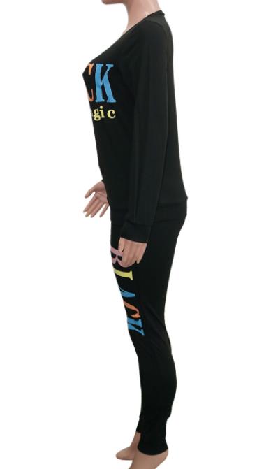 2pcs Wholesale Sweatsuit Pants Letter Sweatshirt + Leggings-04