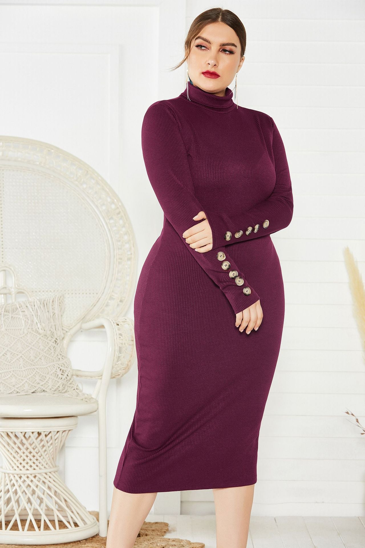 Plus Size Slim Wholesale Knit Dress