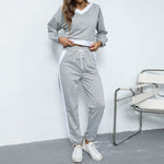 Stitching Casual Women Wholesale Sweater Suit