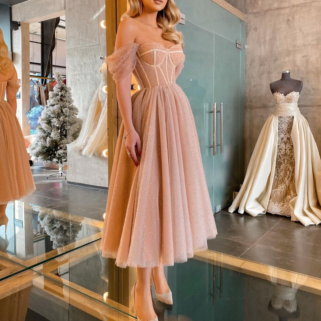 Princess Off Shoulder Elegant Prom Evening Dress